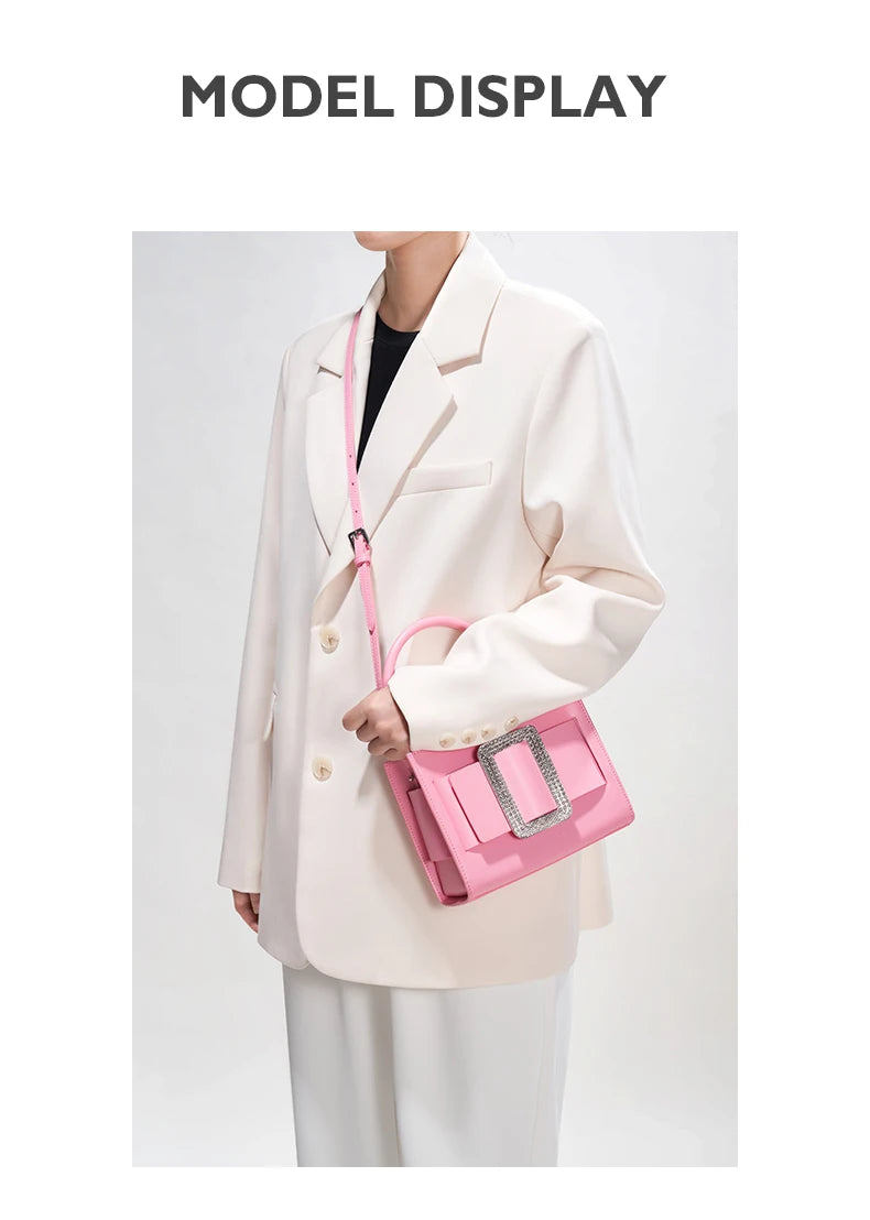 BAFELLI Diamond-Embellished Leather Satchel
