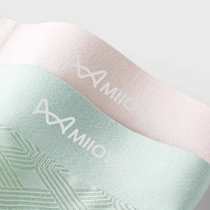 MiiOW Men's Silky Ice Silk Boxers - 3Pcs Antibacterial Seamless Breathable Underwear - ShopHub