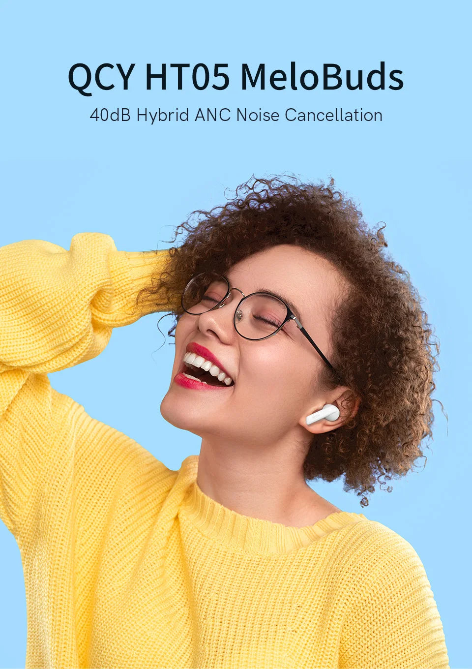 QCY HT05 ANC Wireless Earbuds - TWS Bluetooth 5.2 with 40dB Active Noise Cancellation and In-Ear Mics - ShopHub