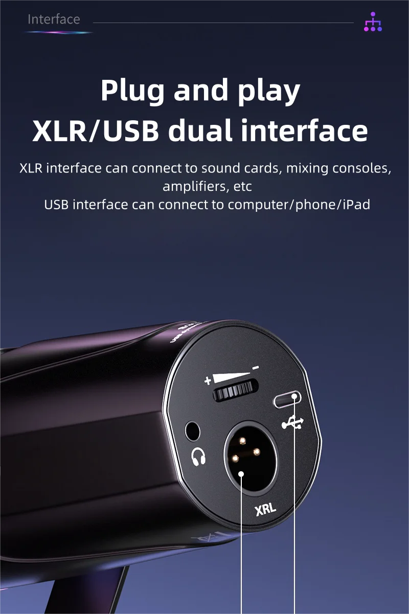 Bluedio S3000 Microphone - USB/XLR Dynamic Mic for Gaming, Streaming, and PS5/4 with Headphone Jack, RGB, and Mute Function - ShopHub