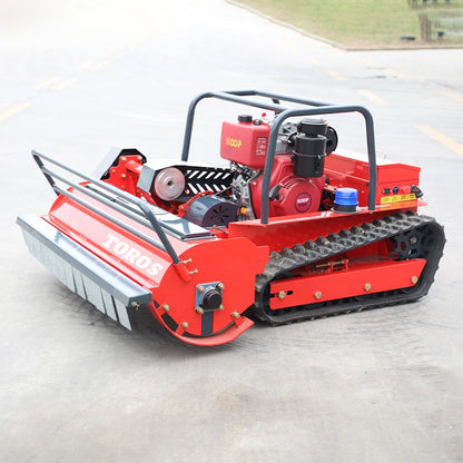 Customized Big Power Diesel Engine Small Robot Grass Cutter Cutting Width 80cm 100cm 120cm Remote Control Crawler Lawn Mower