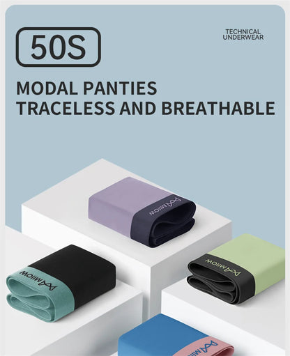 MiiOW Modal Men's Boxer Briefs 3pcs Silky 50S Antibacterial Underwear - ShopHub