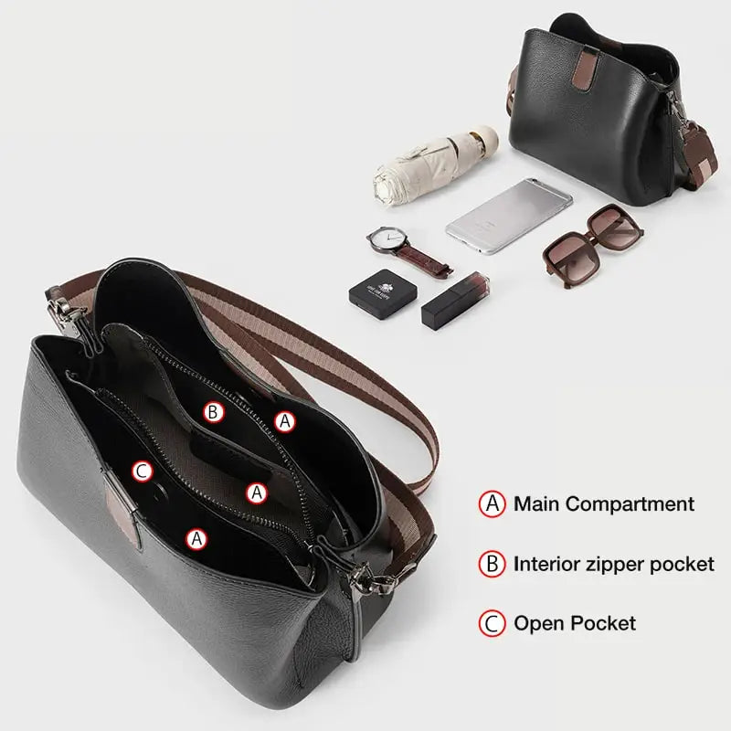 FOXER Genuine Leather Women's Shoulder Bag 2026 Casual Lager Tote Bag PVC Female Crossbody Purse