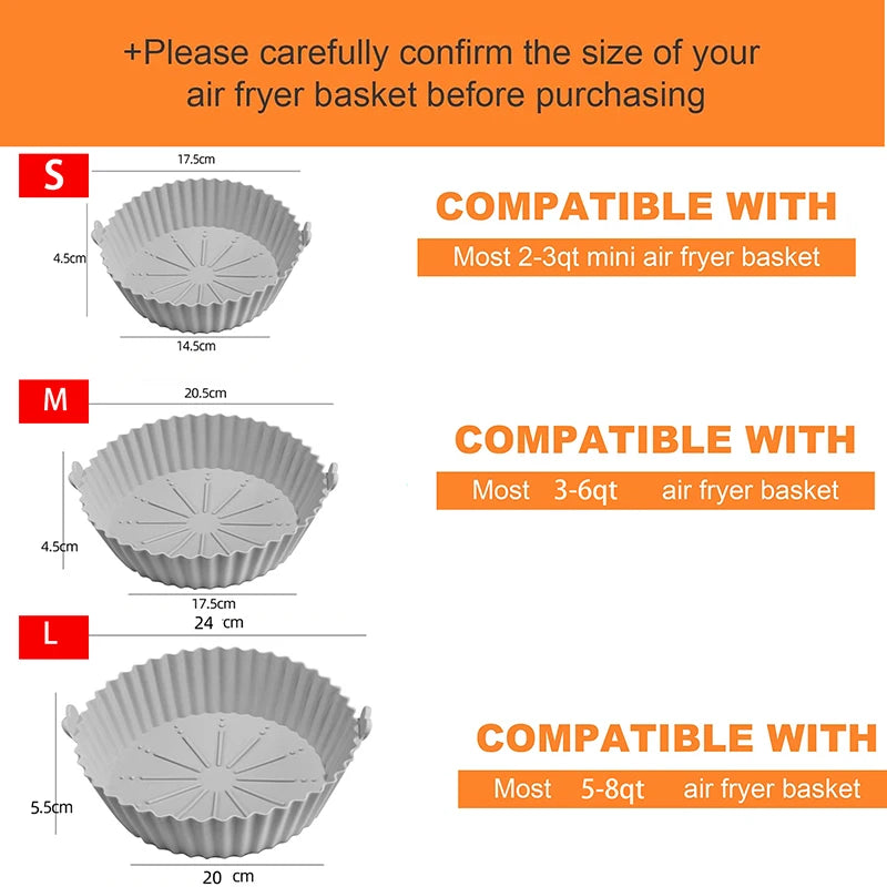 Silicone Round Air Fryer Liner Set