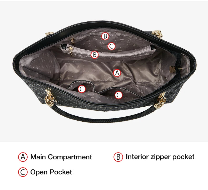 FOXER Genuine Leather Lady's Handbag Elegant Luxury Design Women Shoulder Bag Large Capacity Tote Bag Best Gift for Mom,Wife