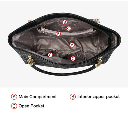 FOXER Genuine Leather Lady's Handbag Elegant Luxury Design Women Shoulder Bag Large Capacity Tote Bag Best Gift for Mom,Wife