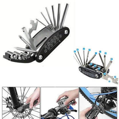 Folding Bike & Motorcycle Repair Tool Kit (16 in 1) Habicare