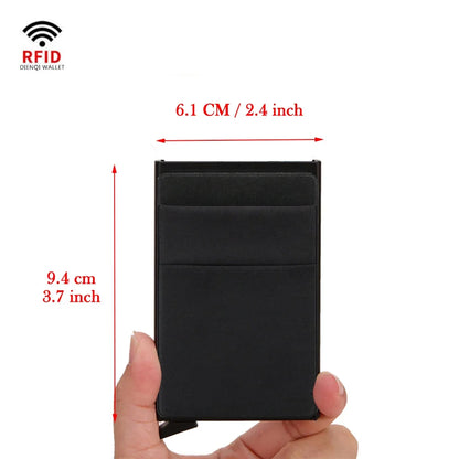 Rfid Smart Bank Credit Card Holder Wallet Metal Thin Slim Men Wallets Pop Up Minimalist Wallet Black Metal Bank Cardholder Case