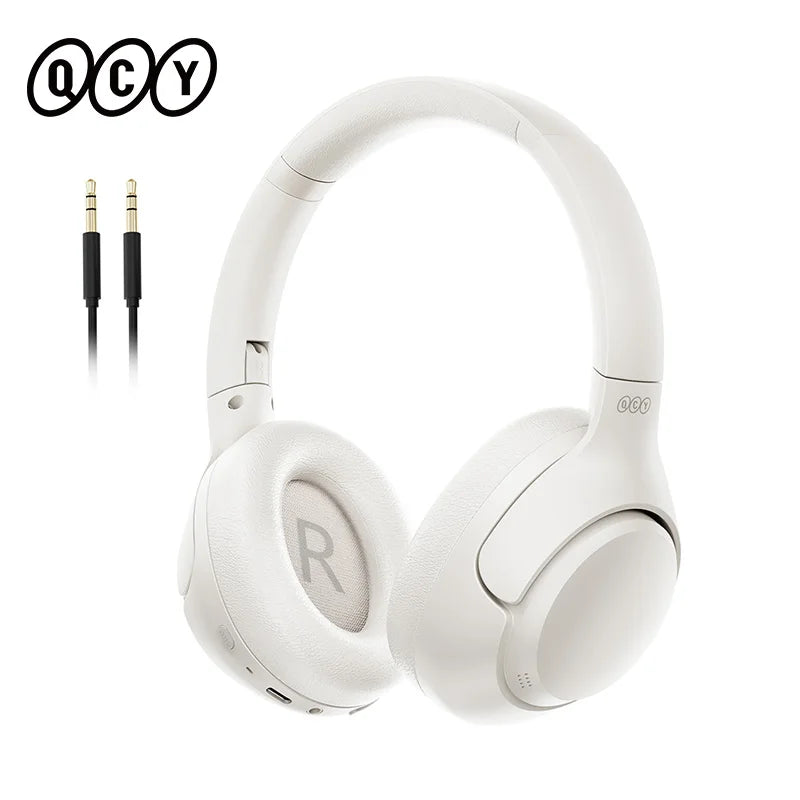 QCY H3 Wireless Headphones with Hybrid Active Noise Cancellation and 60Hrs Playtime, Hi-Res Audio, Bluetooth 5.4 Over Ear Design - ShopHub