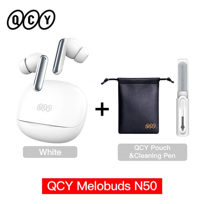 QCY Melobuds N50 ANC Earphones with 6 Mics, AI Call Noise Cancellation, Bluetooth 5.4, and Dual Connection - ShopHub
