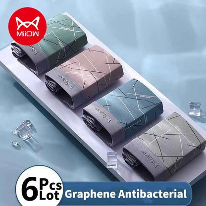 MiiOW 6Pcs Graphene Antibacterial Men's Underwear Boxershorts