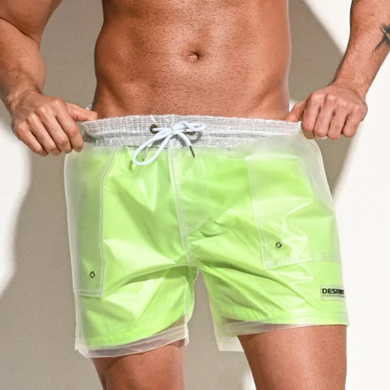 DESMIIT S58A Transparent-Layer Swim Shorts | Unlined