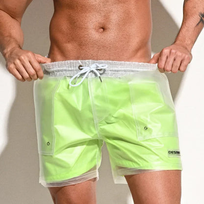 DESMIIT S58A Transparent-Layer Swim Shorts | Unlined