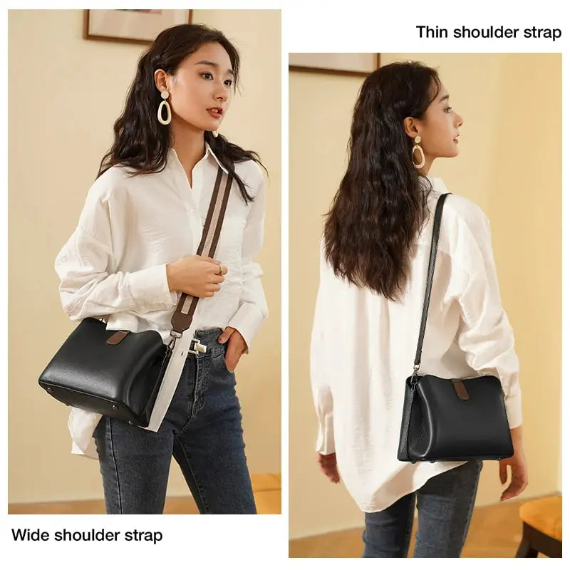 FOXER Genuine Leather Women's Shoulder Bag 2026 Casual Lager Tote Bag PVC Female Crossbody Purse