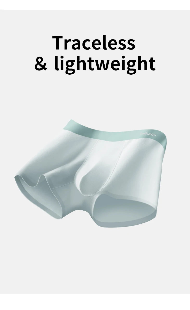 MiiOW Silkly Cool Men Underwear - 3Pcs Antibacterial Crotch Boxer Briefs - ShopHub
