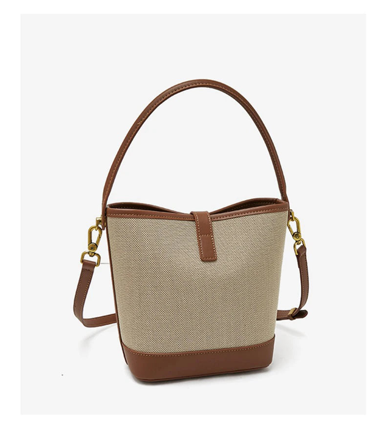 FOXER 2026 New Women's Handbag PVC Leather Lady Bucket Bag Fashion Shoulder Bag Light Luxury Best Gift for Wife,Lover