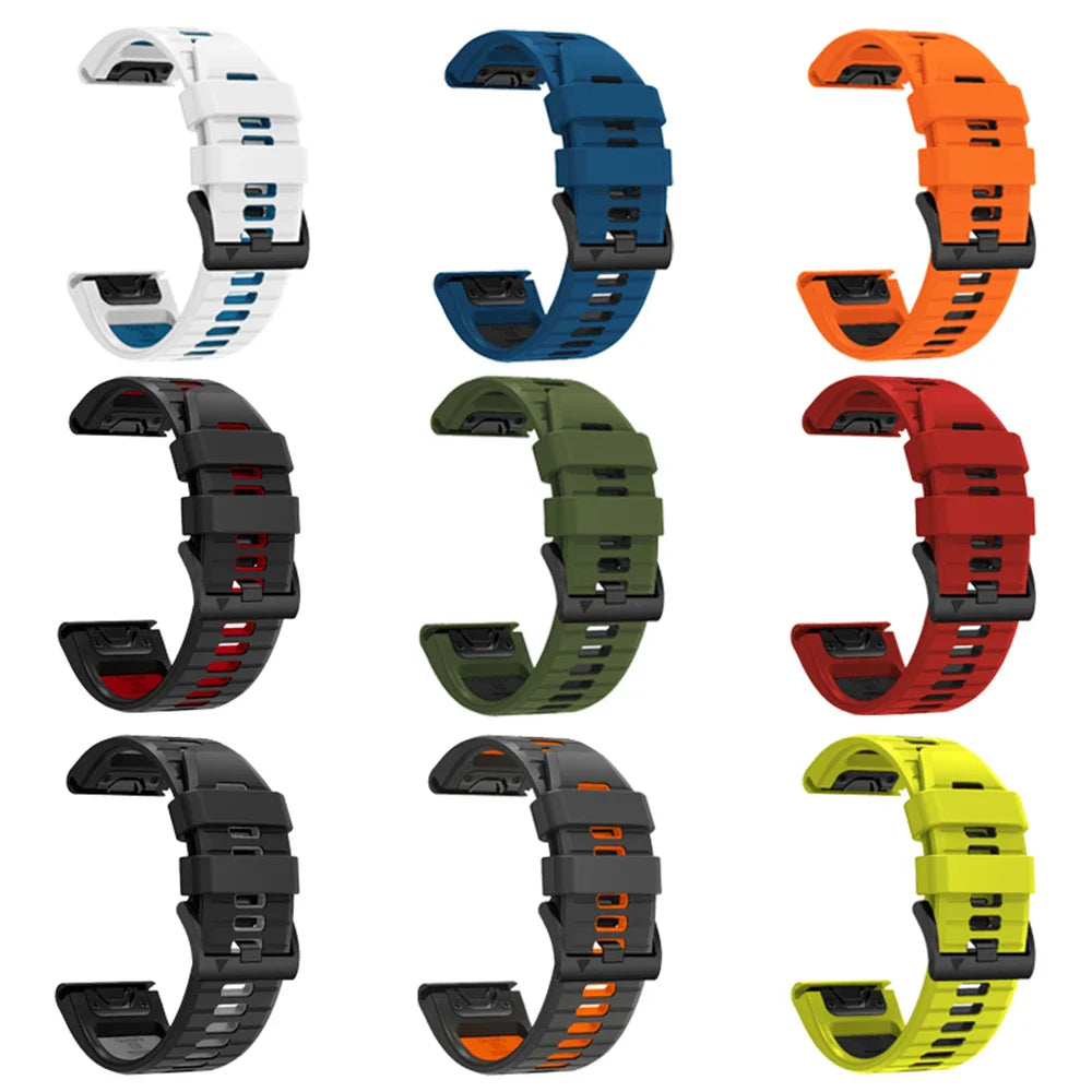 QuickFit Silicone Strap for the Garmin Flagship Models (2 sizes & 46 colours available) Habicare