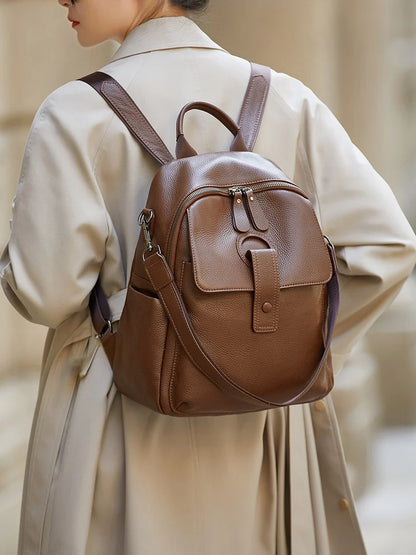 New Oxford &Leather Female Aesthetic Backpack School Bags Luxury Designer for Girls Women Backpacks Travel Light Weight - SC1708
