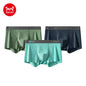 MiiOW Men Underwear Boxers - 3Pcs Cotton Antibacterial Crotch Silky Breathable Boxers - ShopHub