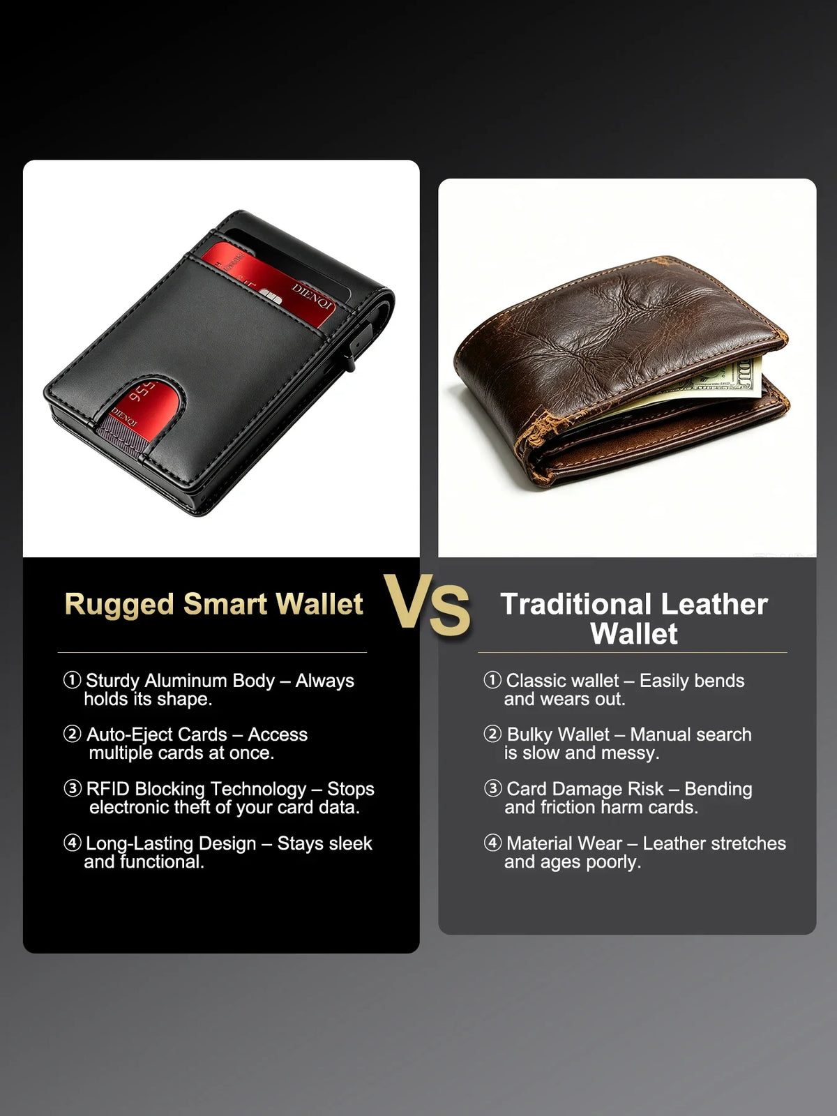 Carbon Fiber Wallet Magnetic Card Holder RFID Automatic Pop Up Case Id Bank Credit Cardholder Money Bag Bifold Wallets for Men