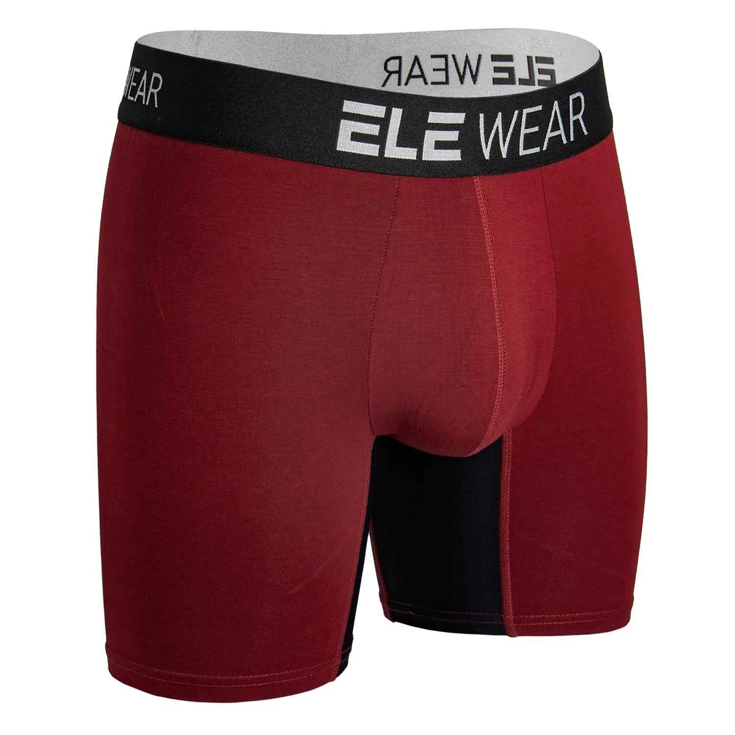 Men's Bamboo Boxer Briefs for Men - Long Sports Underwear, Moisture-Wicking