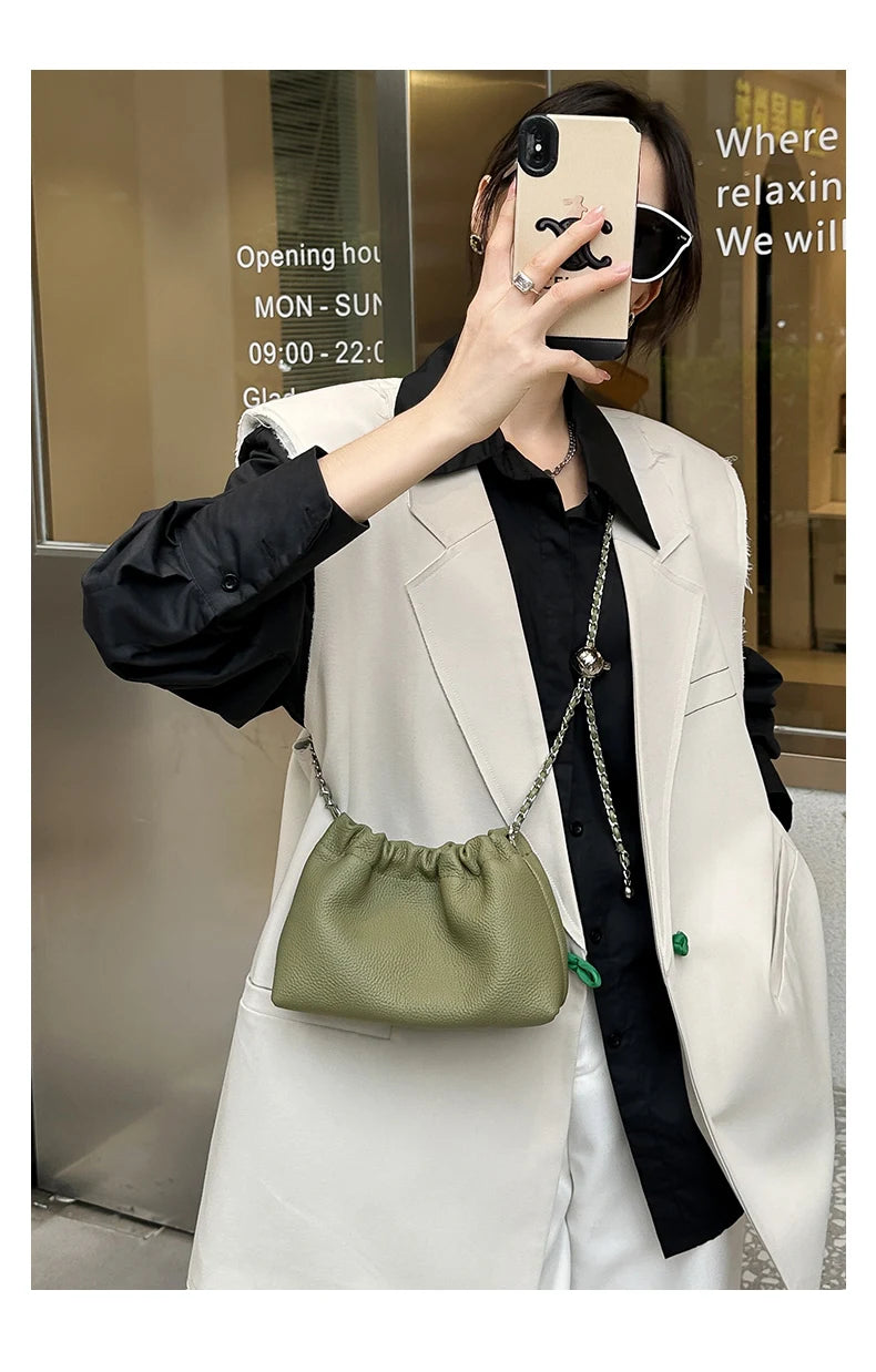 FOXER Brand 2026 New Chic Small Crossbody Bag for Women Genuine Leather Fashion Mini Female Shoulder Bag Lady Chain Phone Purse