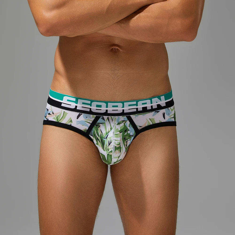 SEOBEAN Men's Printed Briefs Comfortable Breathable Underwear - ShopHub