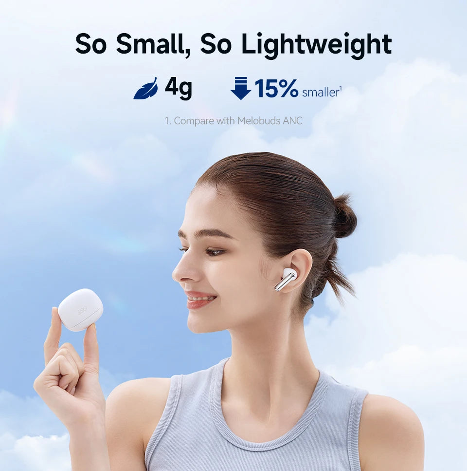 QCY Melobuds N50 ANC Earphones with 6 Mics, AI Call Noise Cancellation, Bluetooth 5.4, and Dual Connection - ShopHub