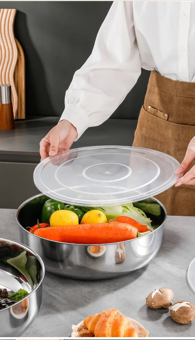 Large Stainless Steel Mixing Bowls - Rust Resistant Kitchen Utensils for Dough, Pasta, Vegetables, and Soups - ShopHub