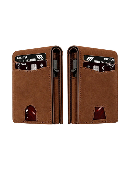 DIENQI Rfid High Quality Business Credit Card Holder Men Wallet Carbon Fiber Travel Pocket Wallet Money Bag Purse Gift for Men