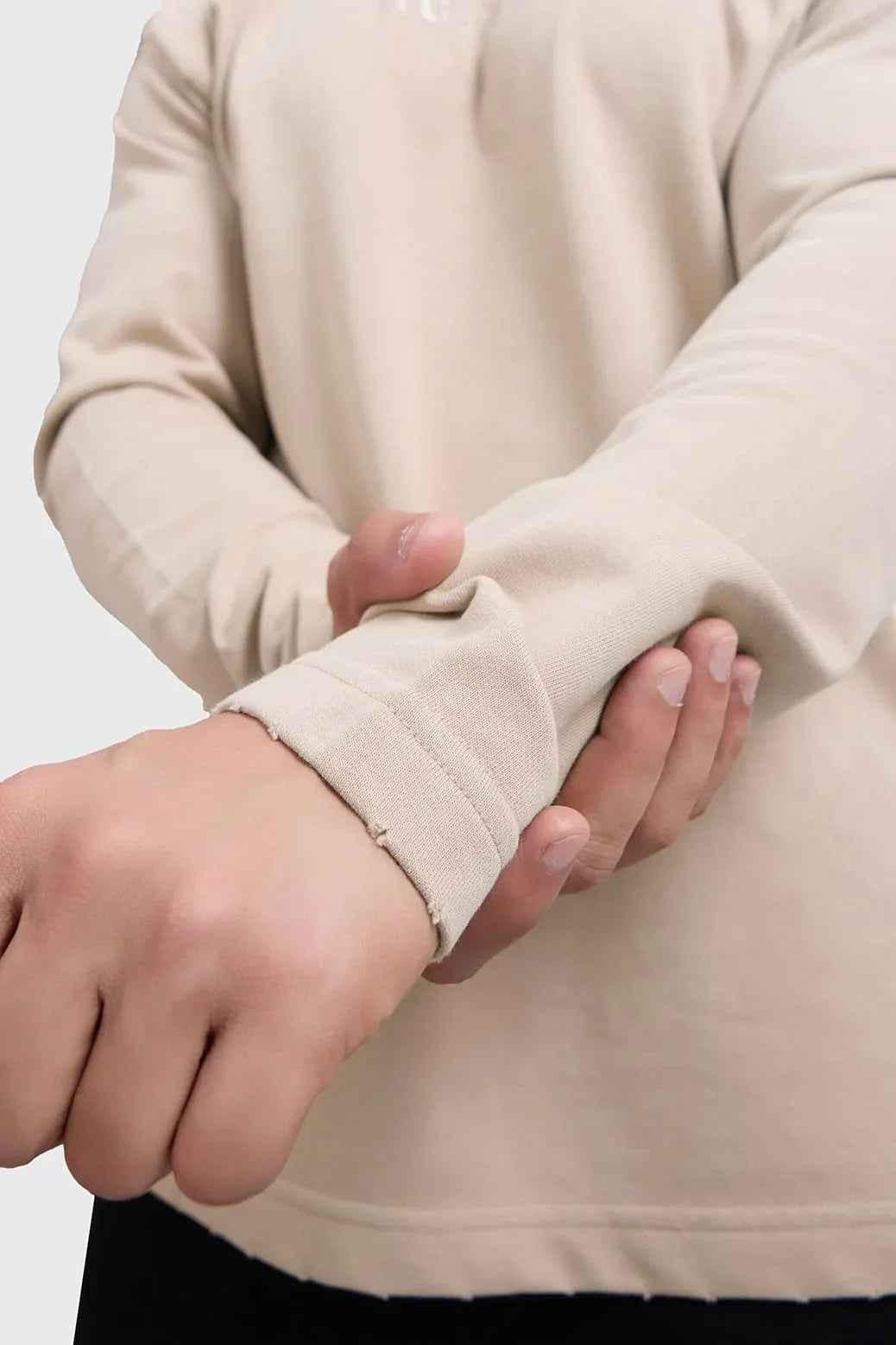 Shell Raw Sweatshirt Beige