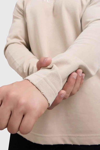 Shell Raw Sweatshirt Beige