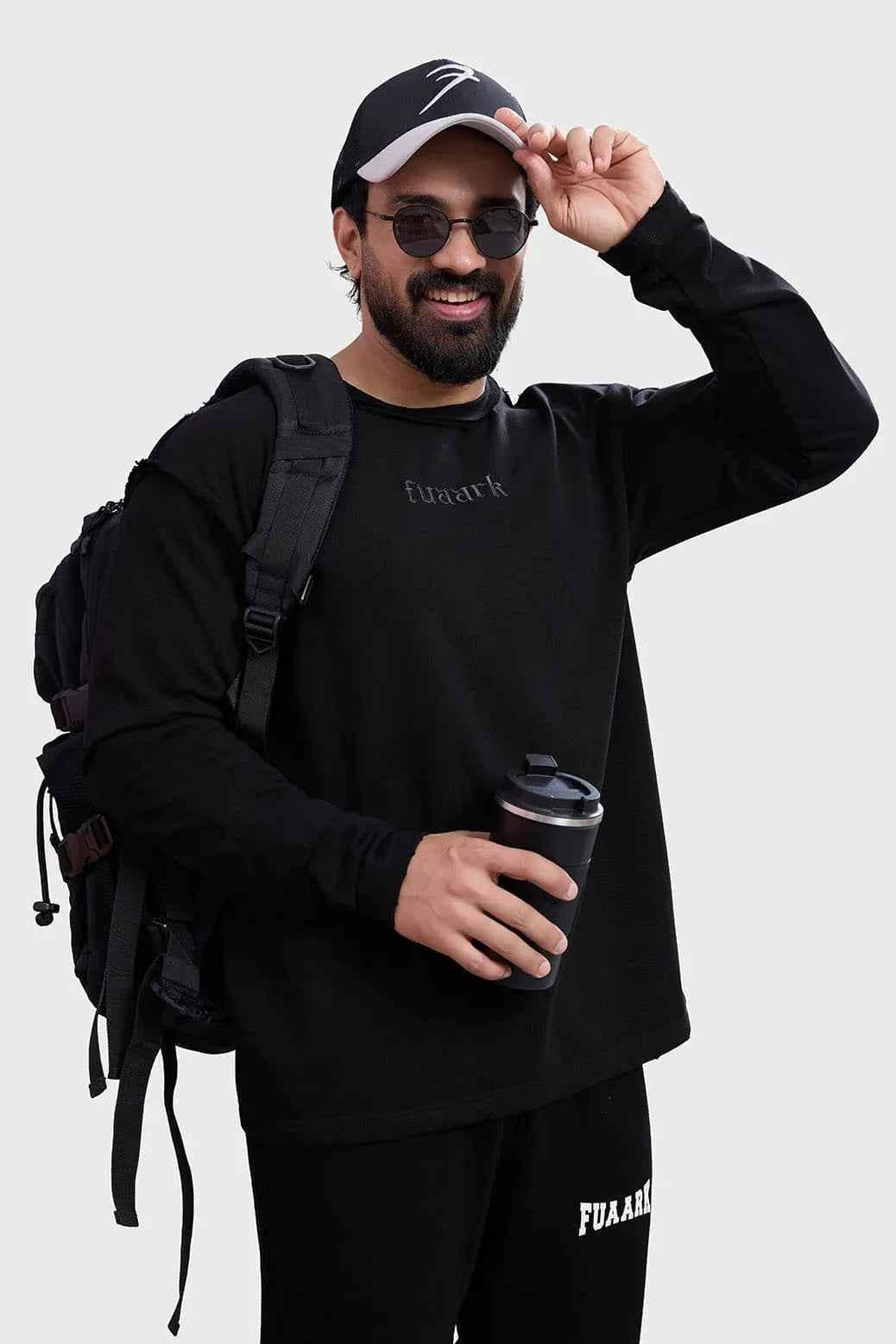 Shell Raw Sweatshirt Black