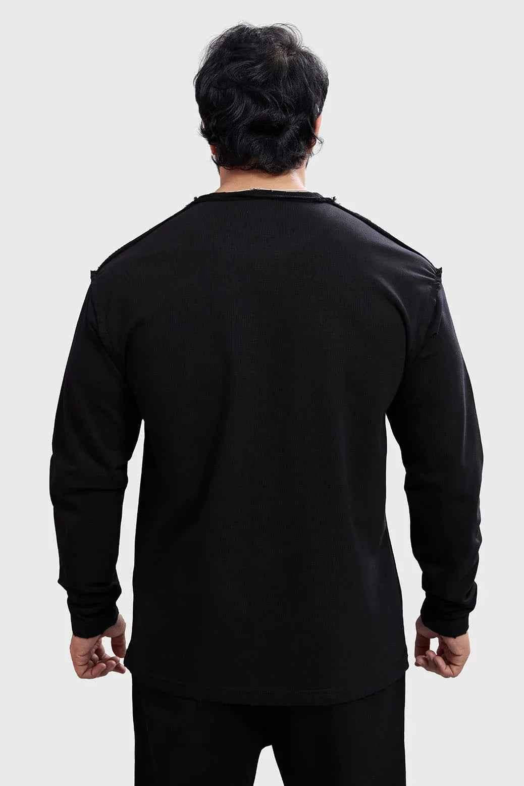 Shell Raw Sweatshirt Black