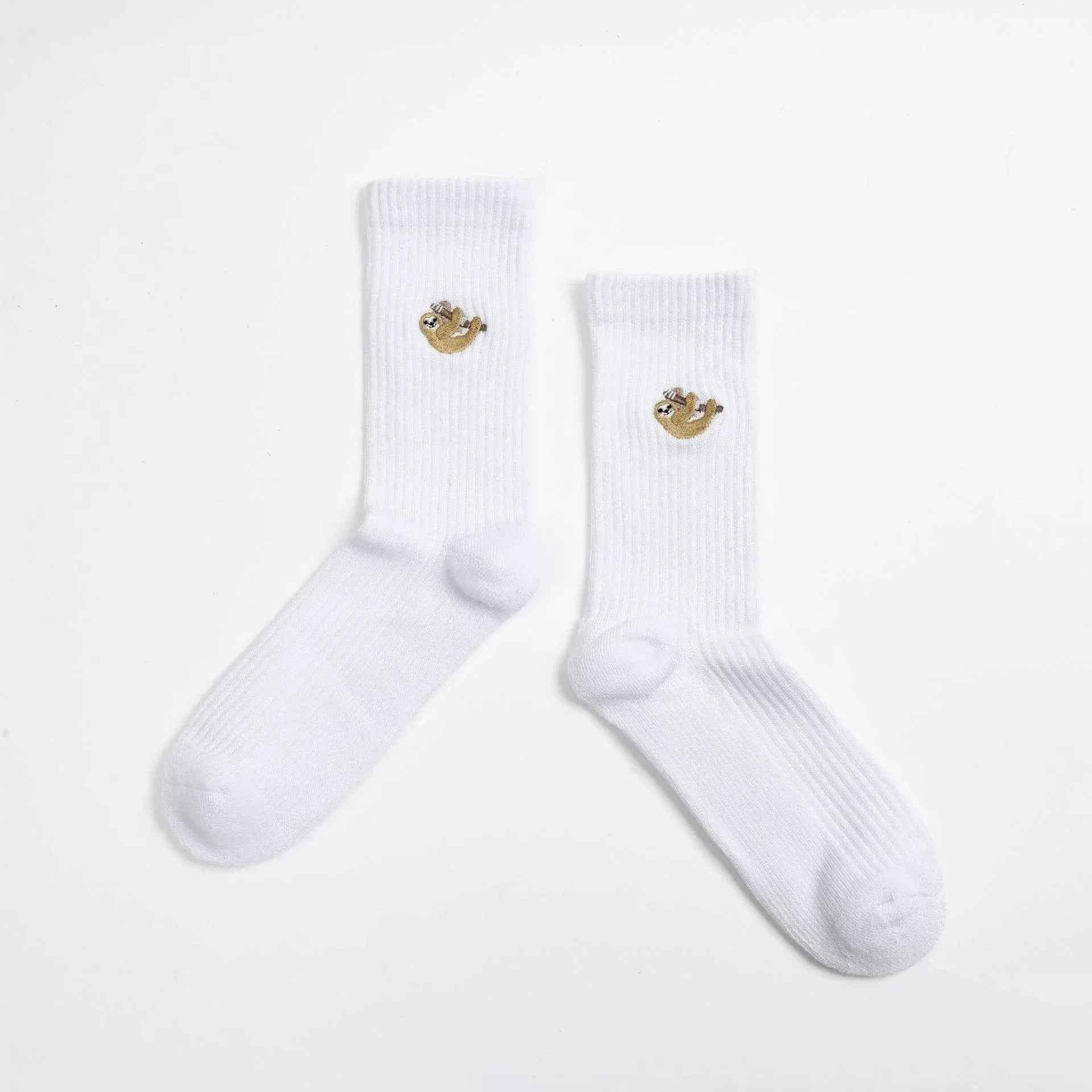 Save the Sloths Ribbed Bamboo Socks