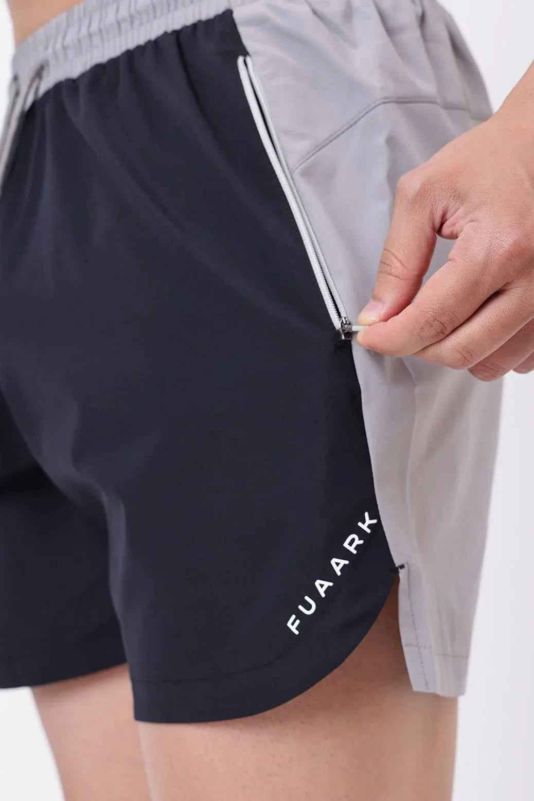 Snap Colourblock Shorts Black