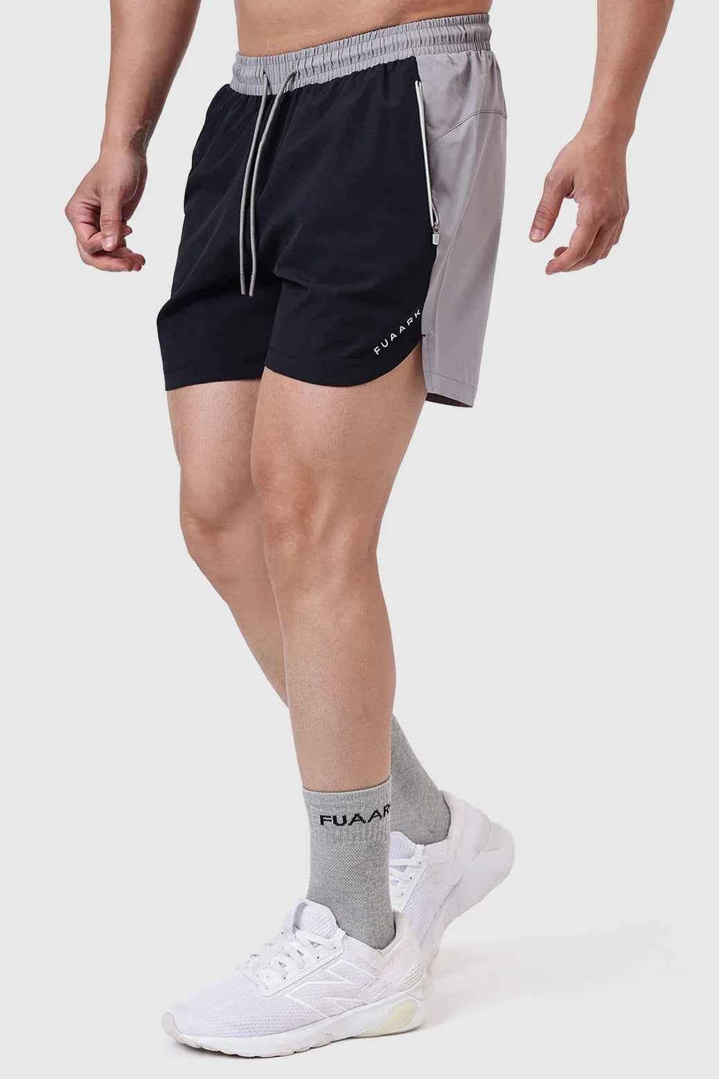 Snap Colourblock Shorts Black