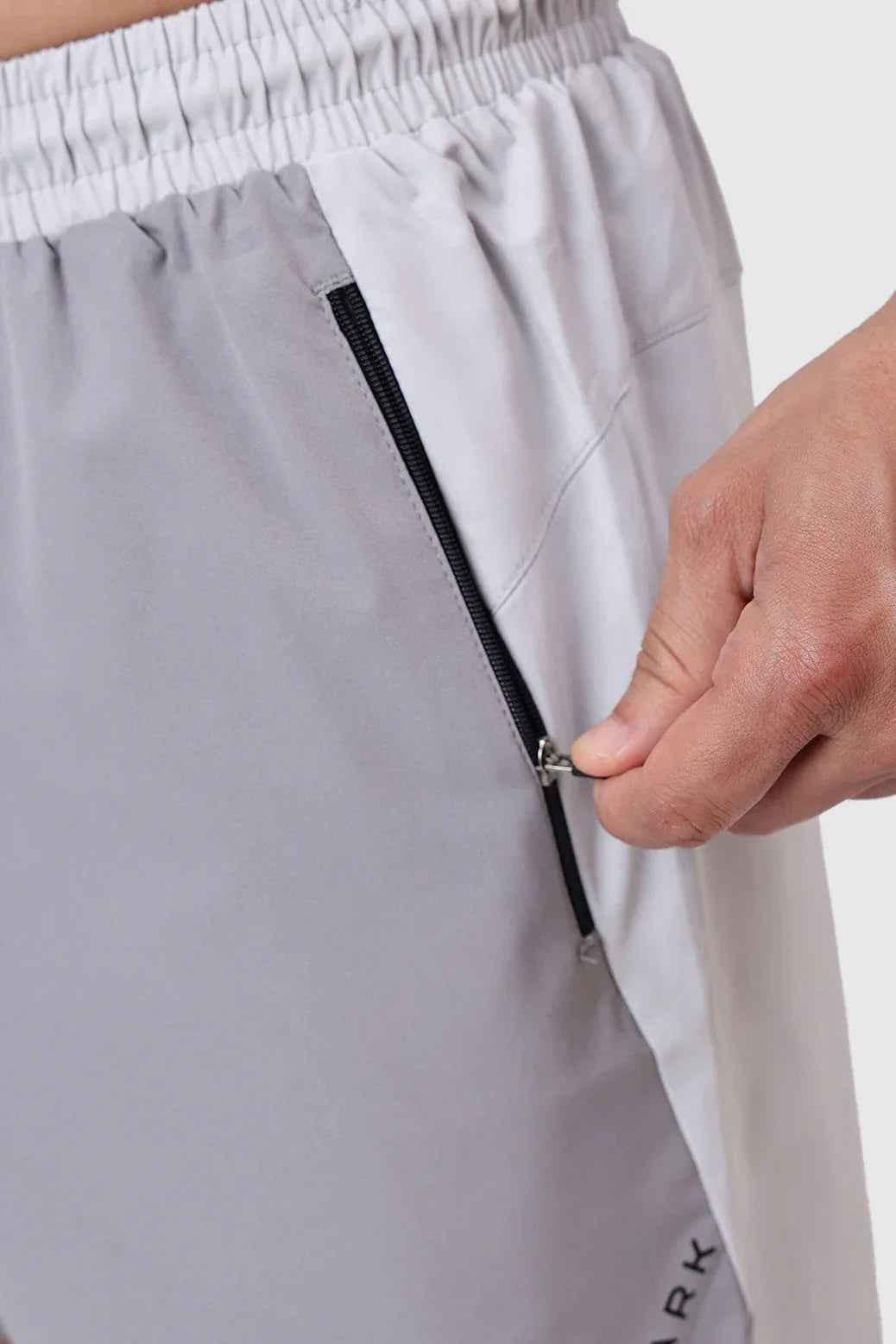 Snap Colourblock Shorts Light Grey