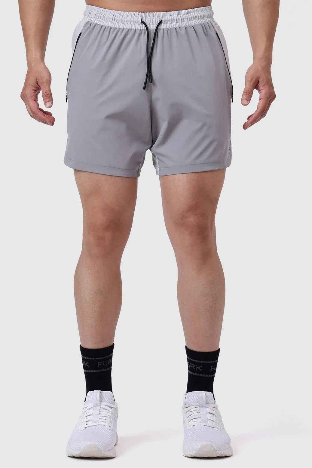 Snap Colourblock Shorts Light Grey