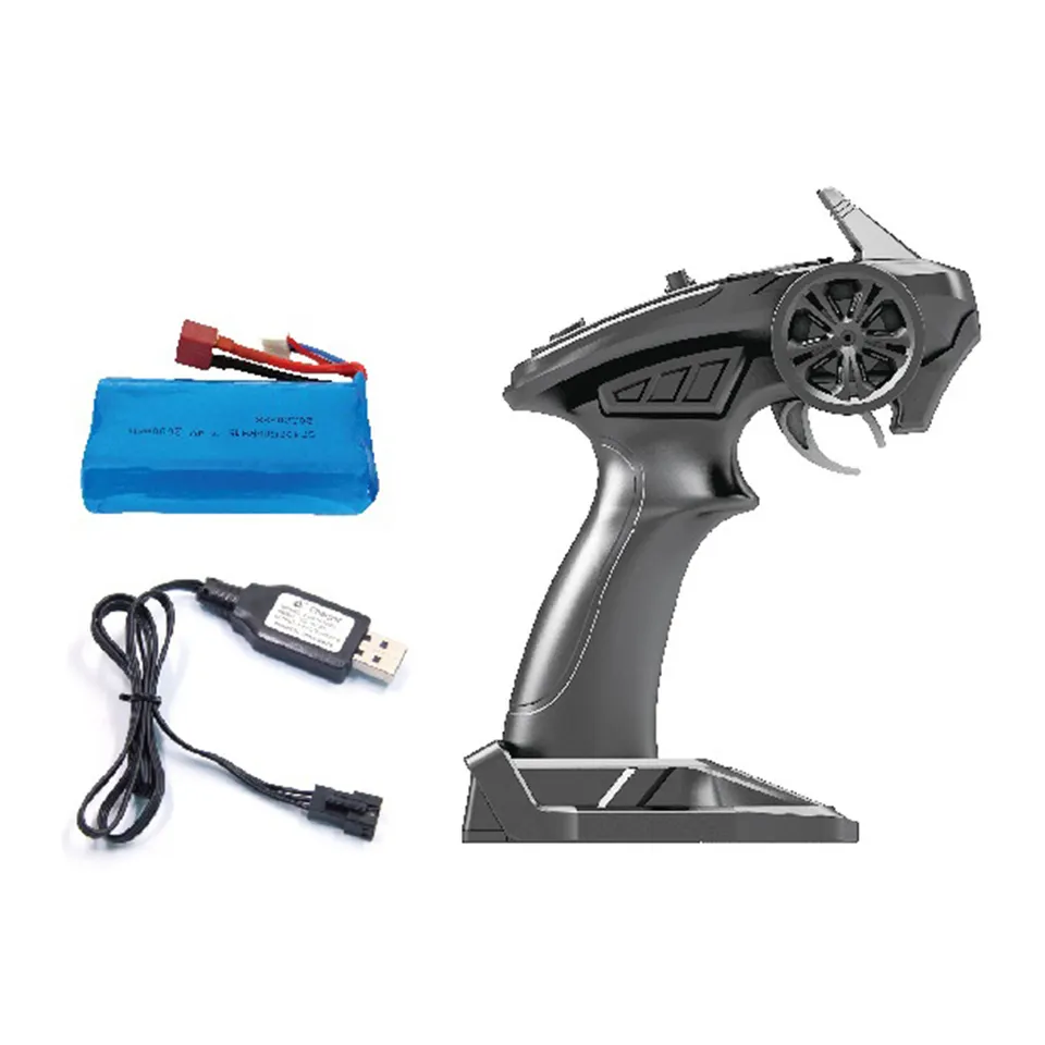Red 1:10 scale 4WD high-speed RC Truggy off-road vehicle with rugged tires, designed for fast outdoor racing by dealonline.co.nz.