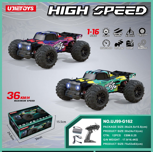 36km/H All Terrains 4WD Electric High Speed RC Truck Off-Road 1:16 Best Toy Gift dealonline.co.nz