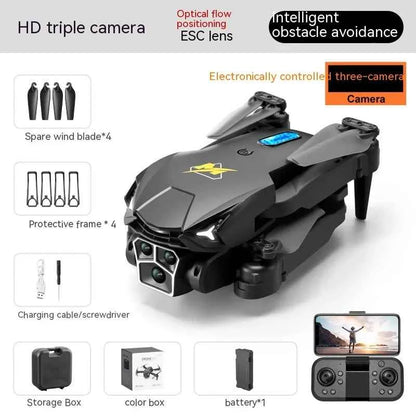UAV Three Camera HD Drone - Optical Flow Positioning with Obstacle Avoidance | Orange & Black