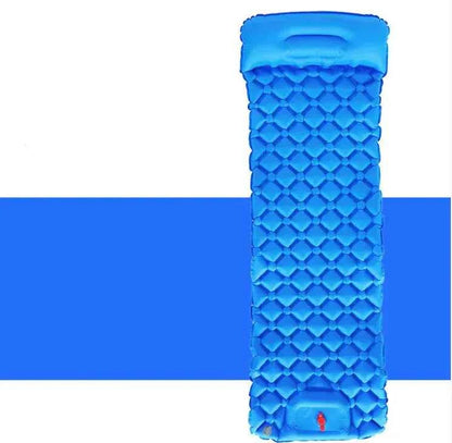 Outdoor Camping Press Inflatable Sleeping Pad - Lightweight Mat with Built-In Pillow