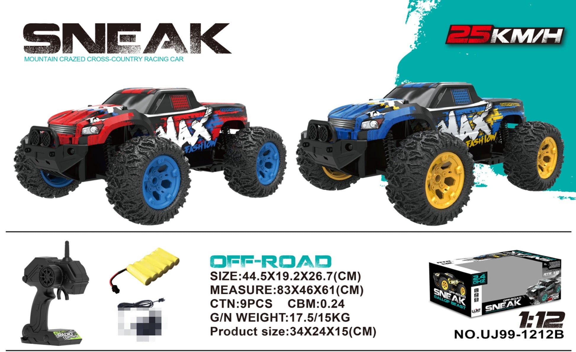 SNEAK Mountain Crazed Cross-Coutry Racing Car 25KM/H 1:12 dealonline.co.nz