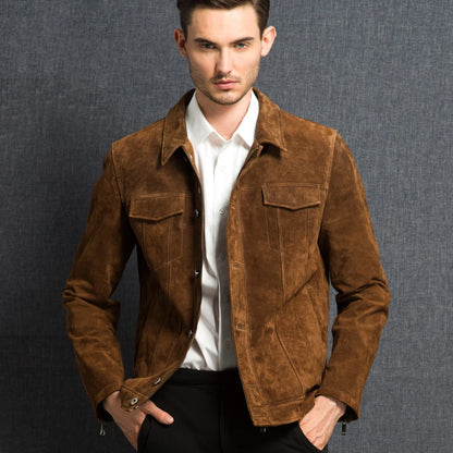 FLAVOR Men's Distressed Leather Jacket – Vintage Trail