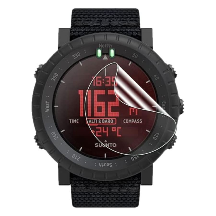 Hydrogel screen protector for Suunto Core Alpha watch, pack of 6, showing the clear, flexible case covering the watch face.