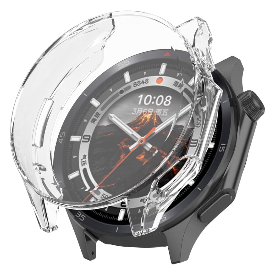 Clear protective case for Oppo Watch X2, designed by That Watch Shop, shown fitted on a smartwatch with a transparent cover.