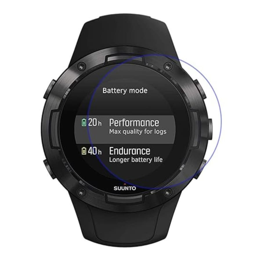 Clear screen protector for Suunto D5 watch case, designed to protect the watch display from scratches and damage.