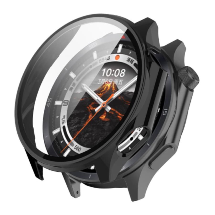 Black protective watch case for Oppo Watch X2, designed to safeguard the smartwatch, shown in a sleek, snug fit.