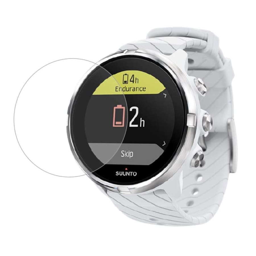 Clear screen protector for Suunto 9 Peak Pro watch case, designed to protect the watch's display from scratches and damage.